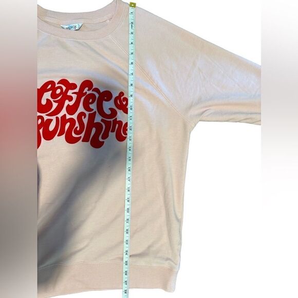 Wildfox- Women’s Coffee & Sunshine Pink Velour Statement Sweatshirt, Plus XXL - Picture 11 of 14